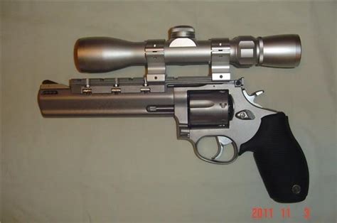 5" 357 Magnum Revolver - Stainless/Silver, 6. . Taurus 627 tracker scope mount